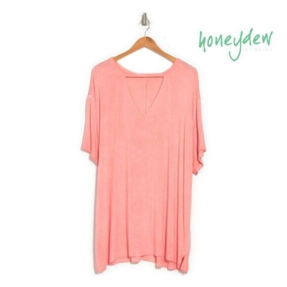 Crewneck with Deep V-cutout Intimates First Class Oversize Jersey T-Shir… - Picture 3 of 3